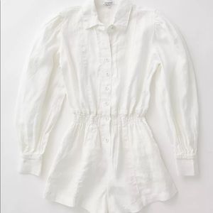 WeWoreWhat Linen Button Down Romper